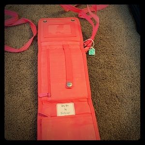 Orange shoulder wallet